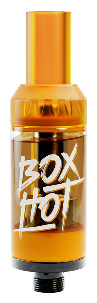 An orange Peach OG BOXHOT vape.